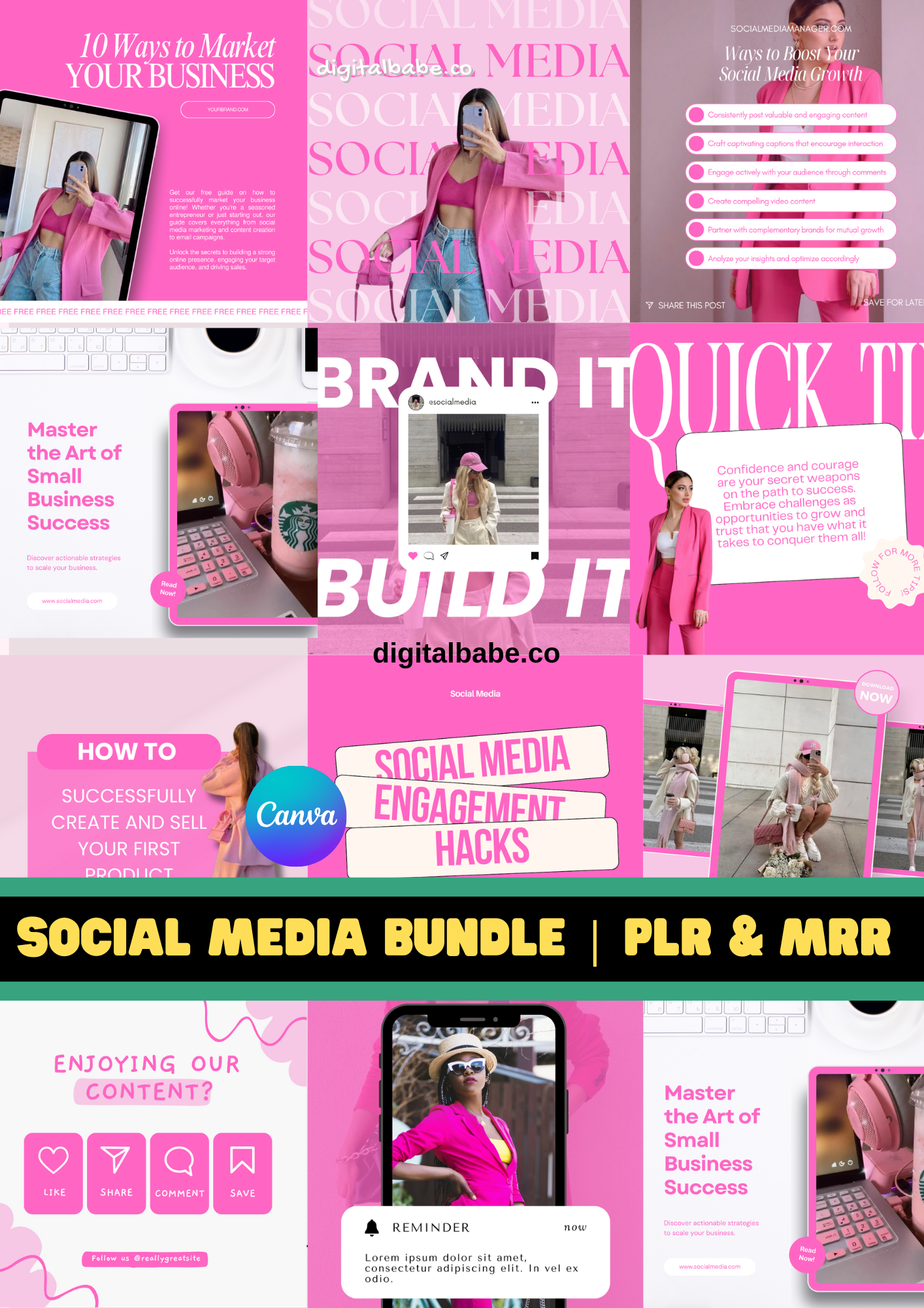 200 Pink Social Media Templates