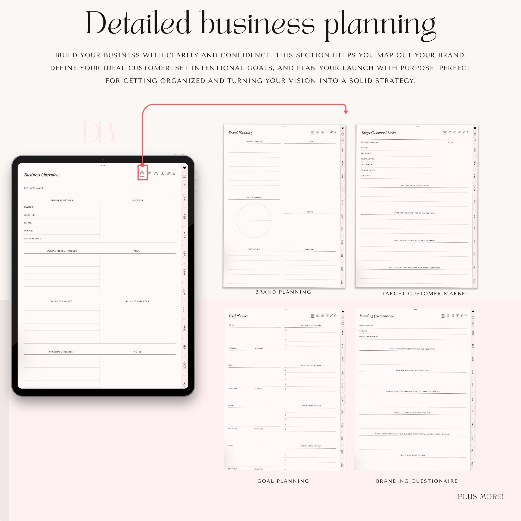 Rich Girl Business Planner – Digital Planner for Women Entrepreneurs, Boss Babe Planner, GoodNotes & iPad Compatible