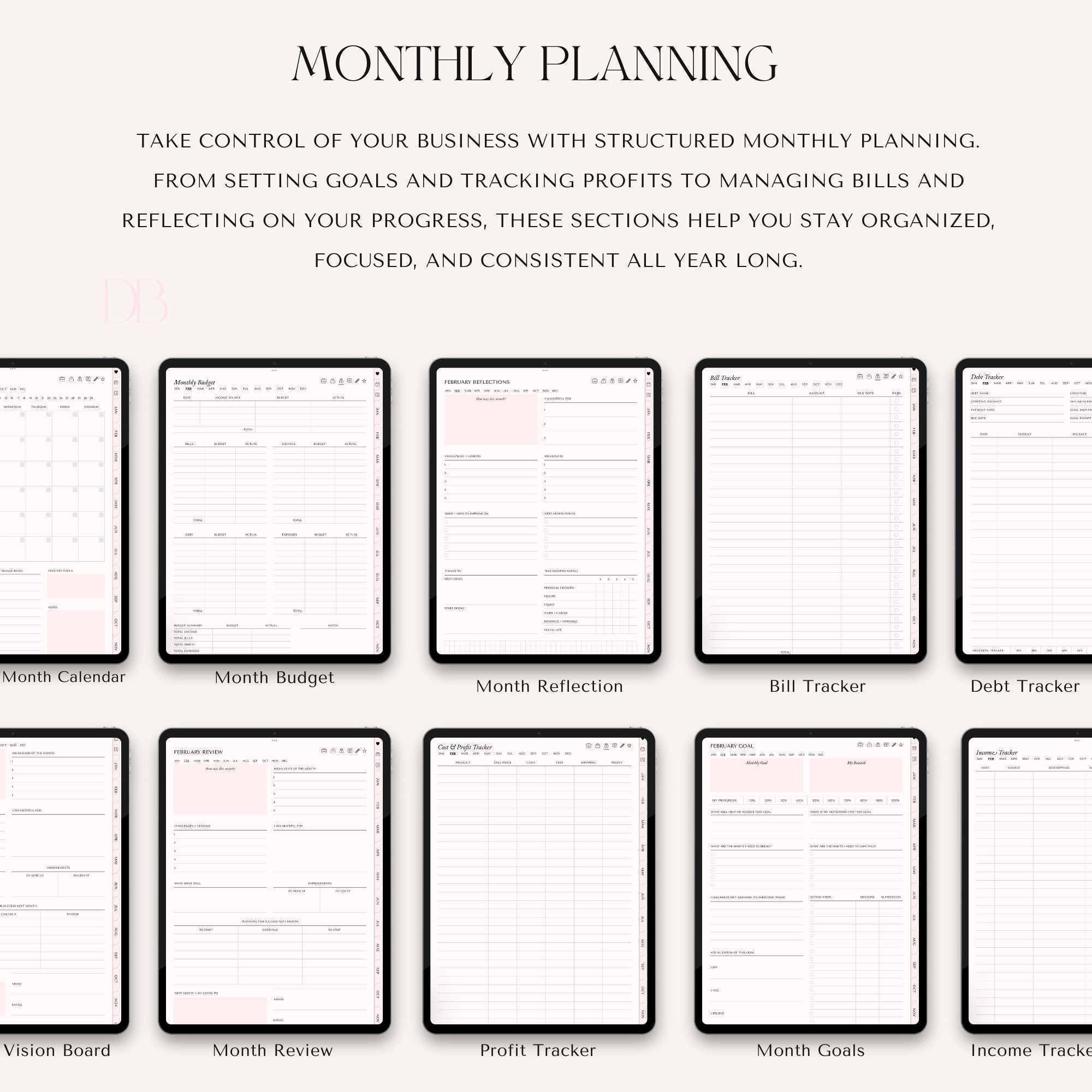 Rich Girl Business Planner – Digital Planner for Women Entrepreneurs, Boss Babe Planner, GoodNotes & iPad Compatible