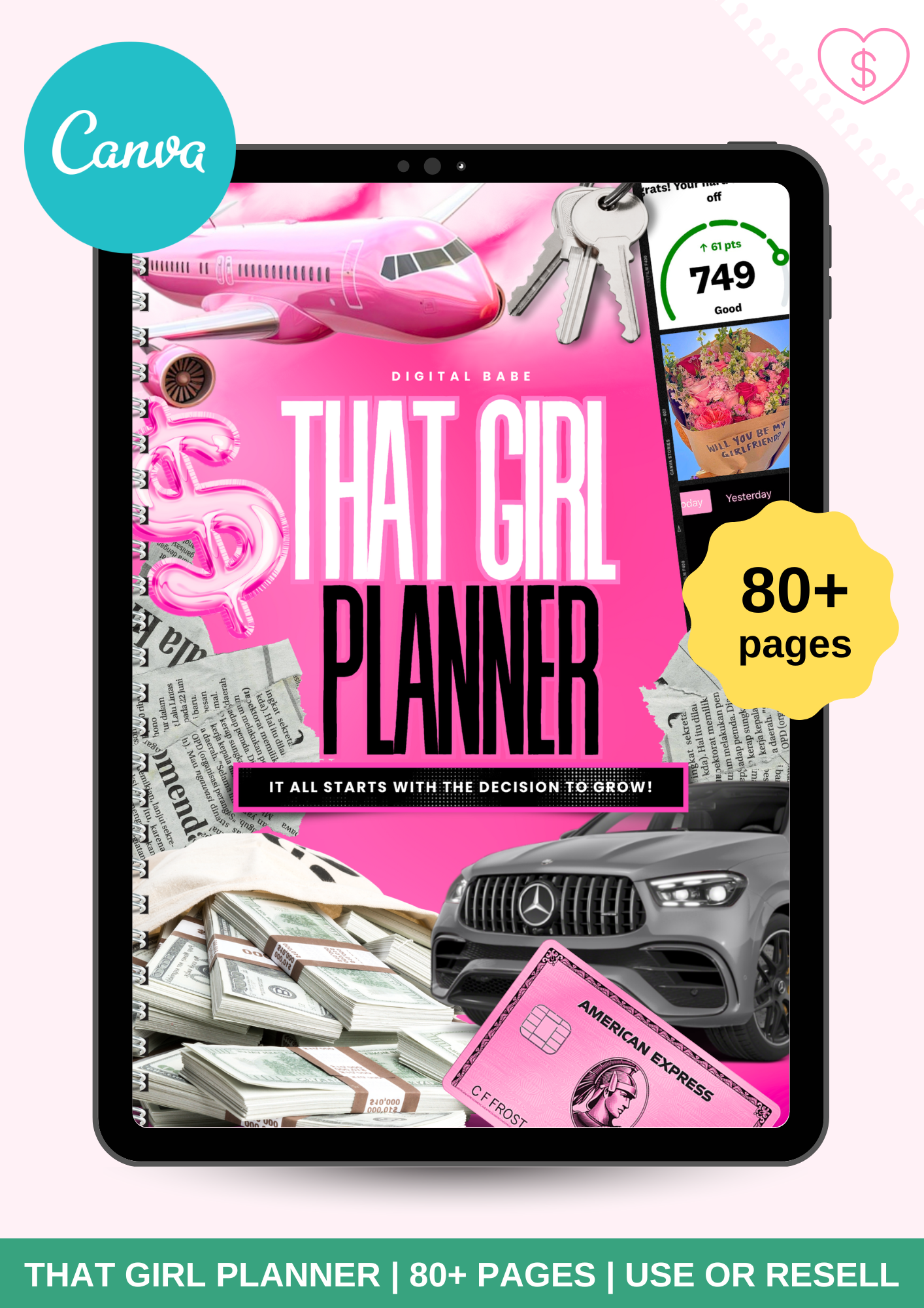 Digital Babe | Pink That Girl Planner | MRR PLR RESELL RIGHTS