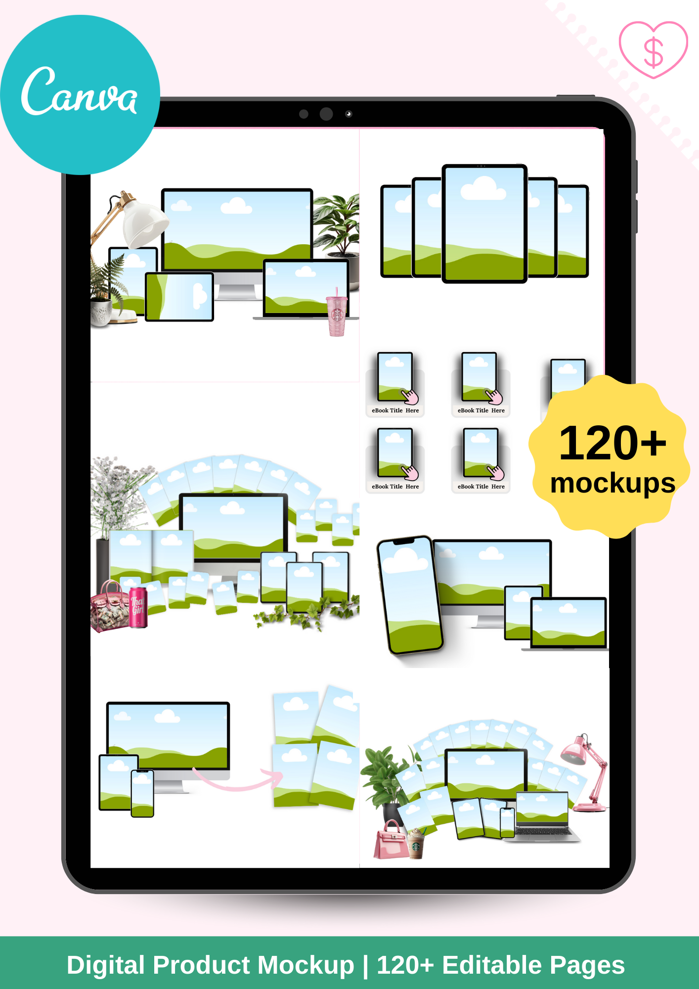 120+ Digital Product Mockups (with resell rights - PLR)