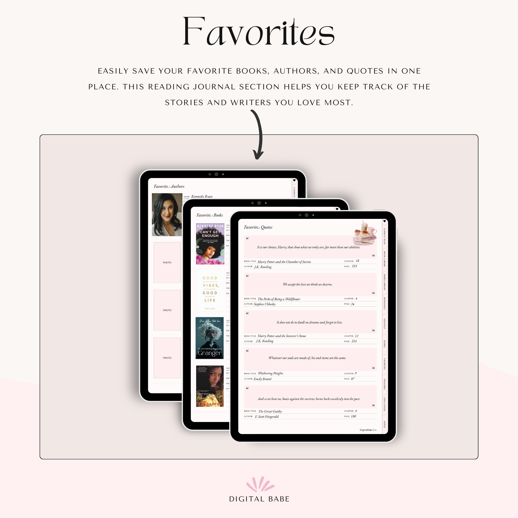 Digital Reading Journal | Book Tracker, Reading Log & Planner for GoodNotes, Notability & iPad