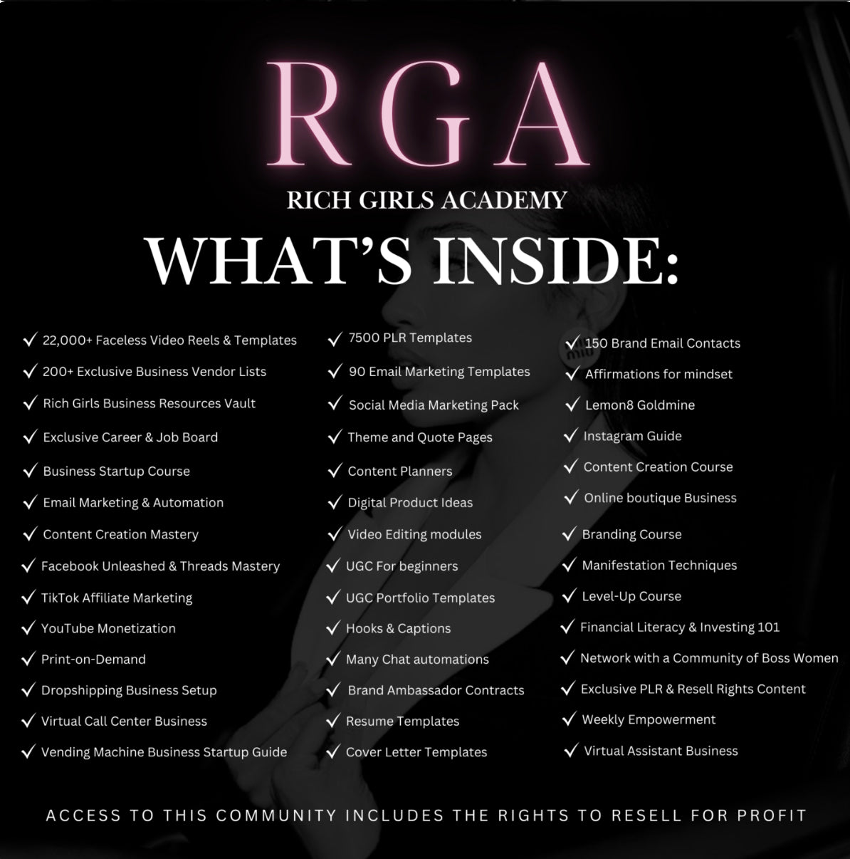 Rich Girl Academy (Digital Marketing Course + Community) - With Resell Rights