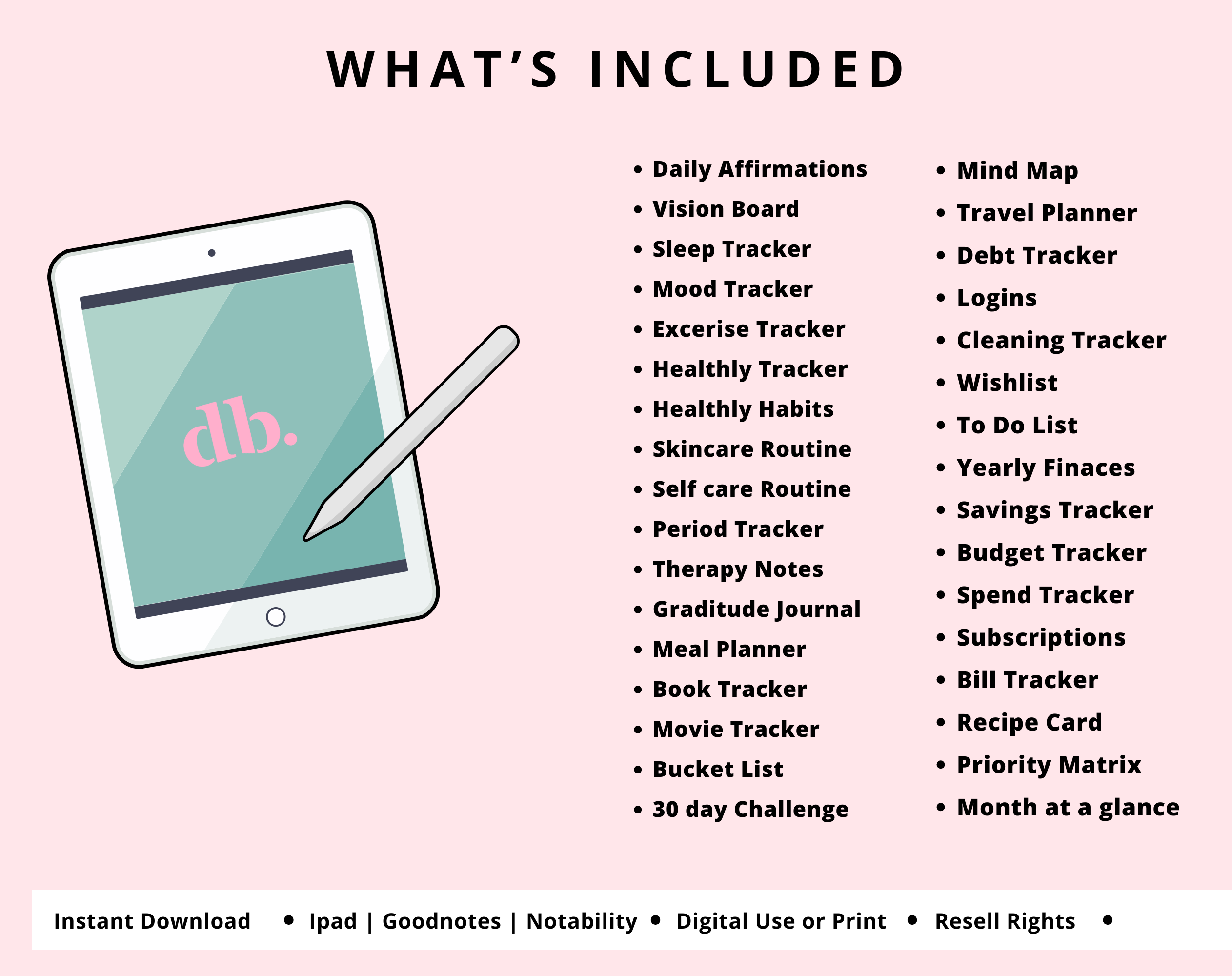 Digital Babe | Pink That Girl Planner | PLR (With Resell Rights)