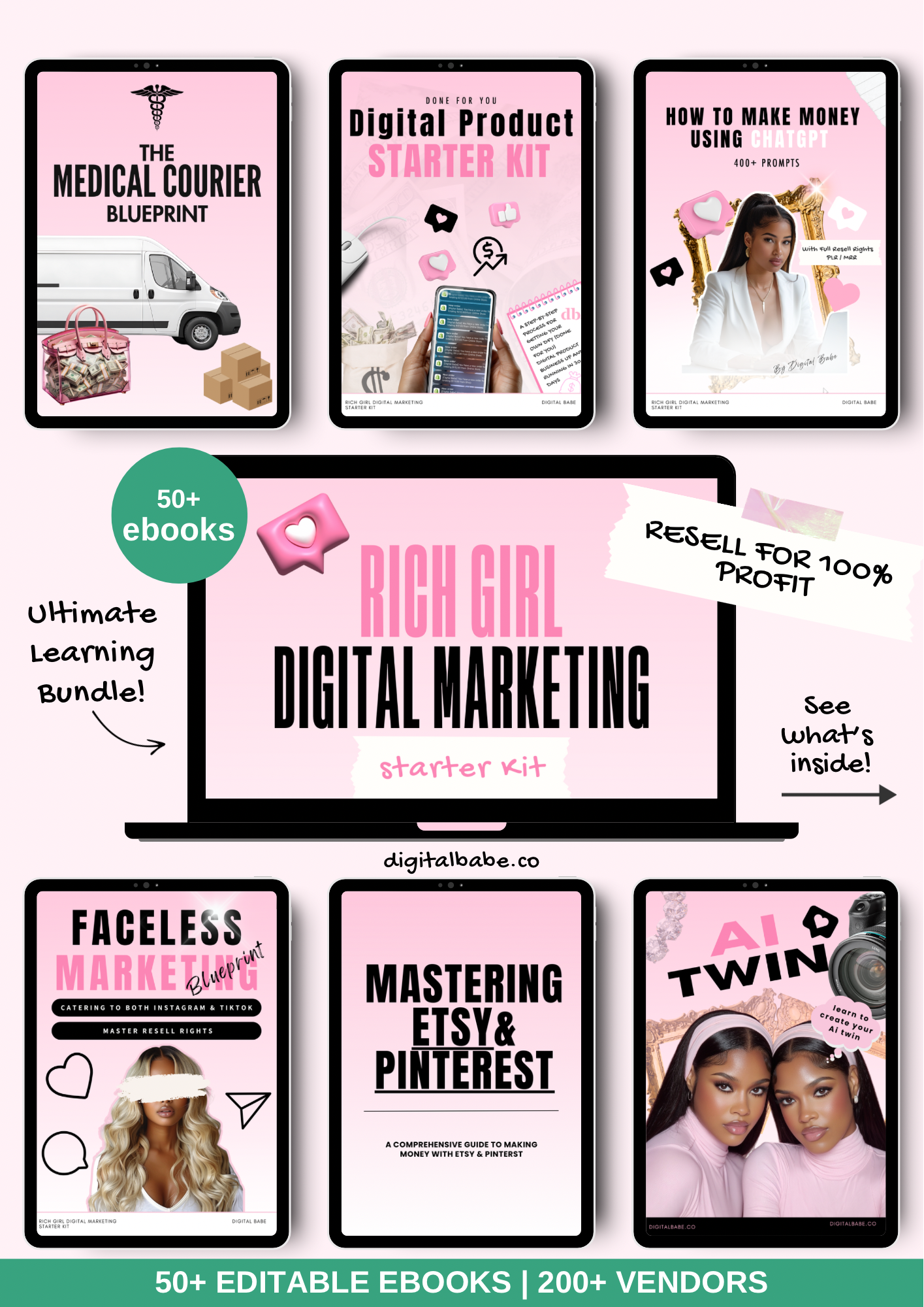 RICH GIRLS DIGITAL MARKETING STARTER KIT (50+ EBOOKS)