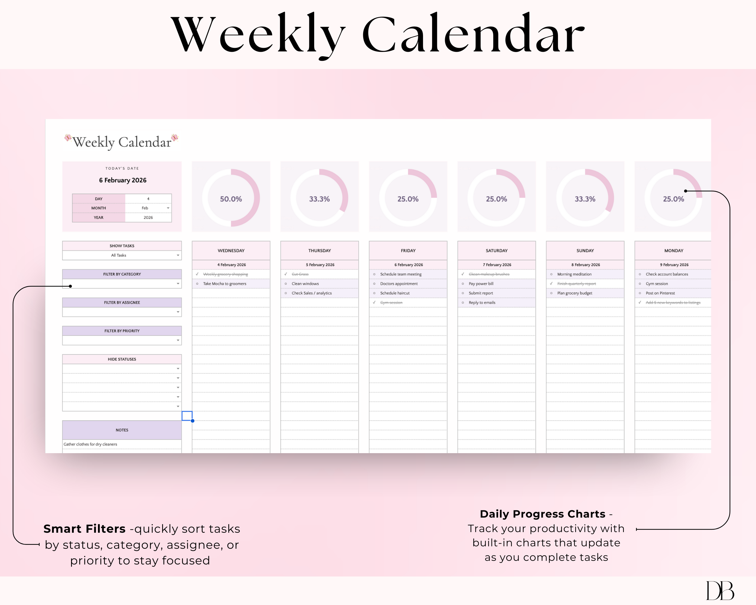 To do list weekly calendar