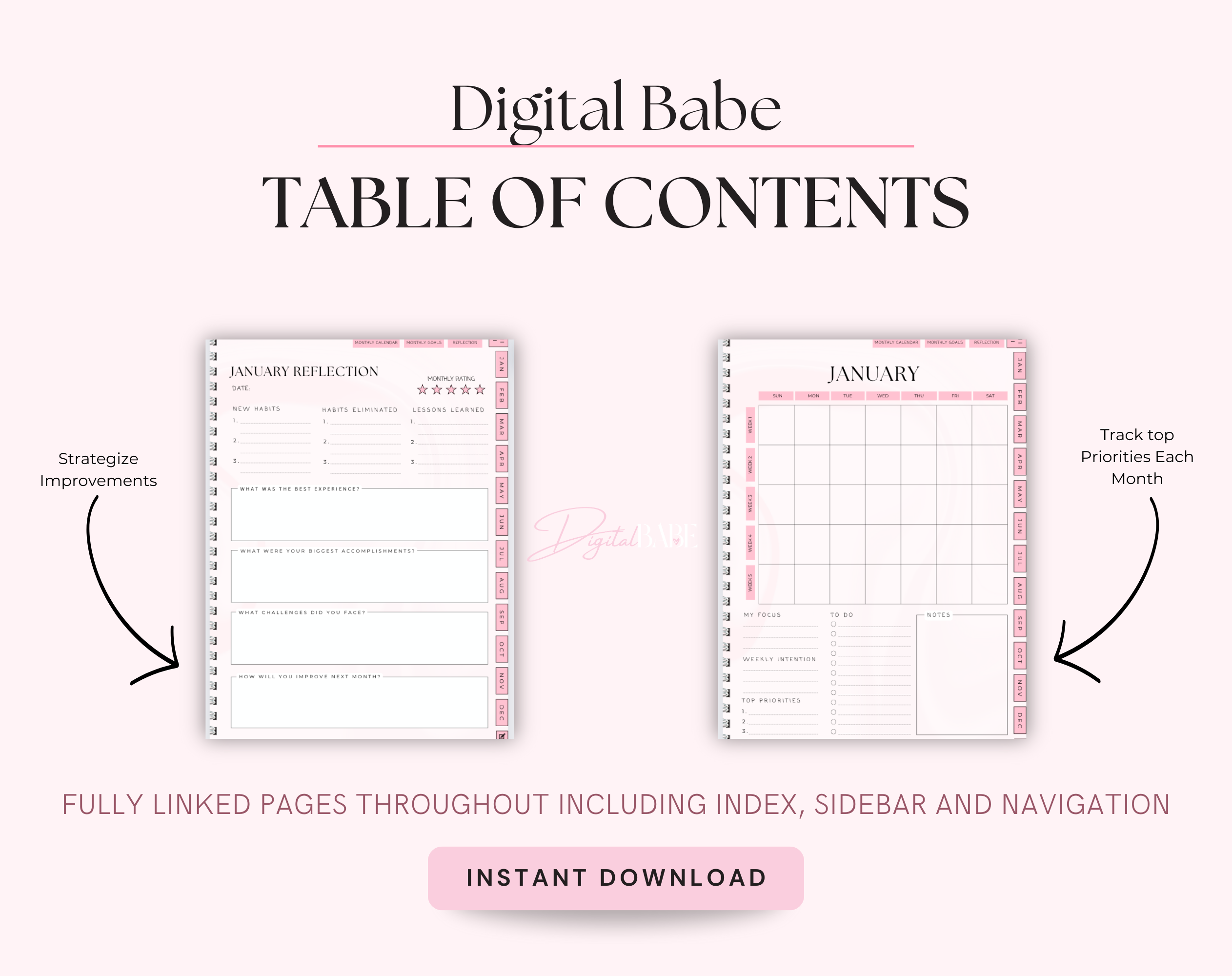 Digital Babe | Pink That Girl Planner